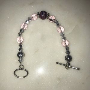 cute pink and purple handmade bracelet